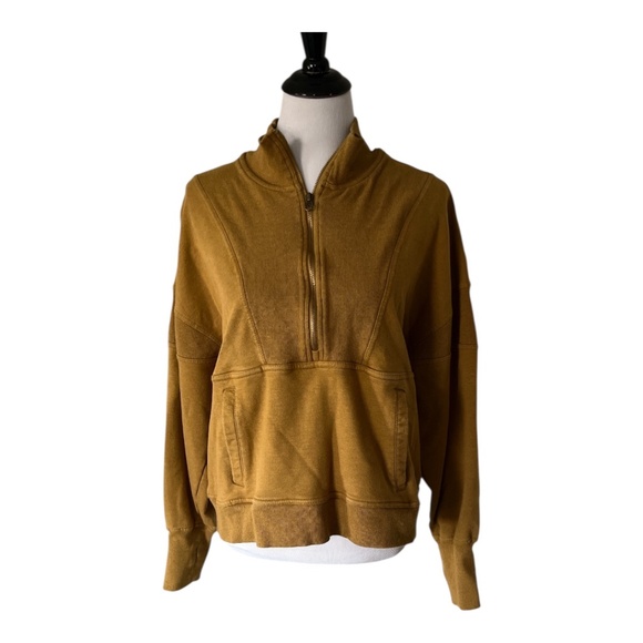 Free People Movement Adeline Pullover 1/4Zip Sweatshirt size L - Picture 4 of 10